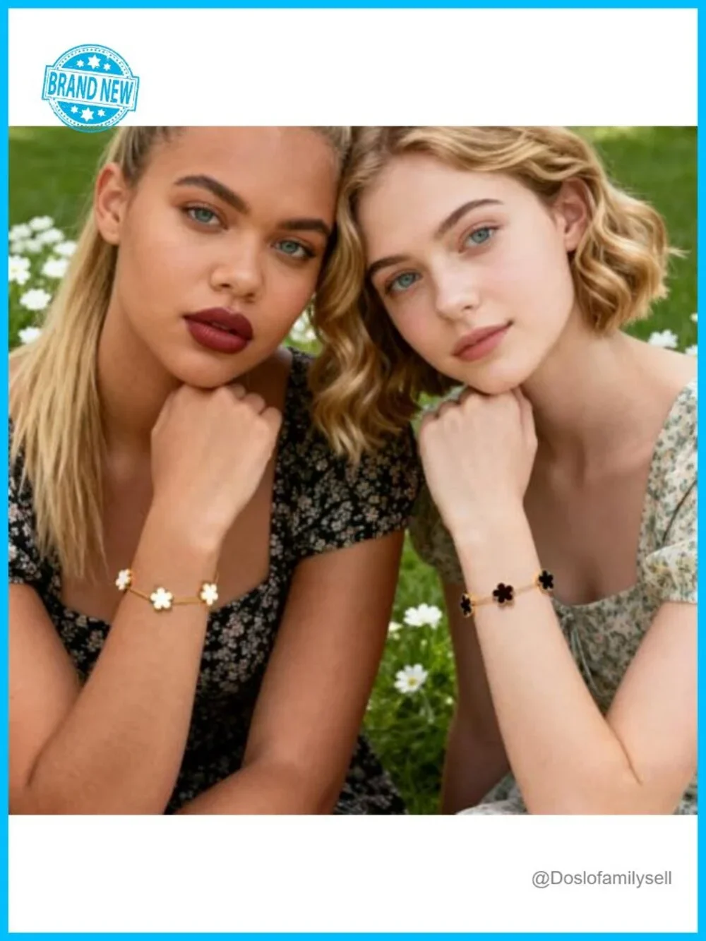 18K Gold Plated Dainty Lucky Clover Bracelet Stackable